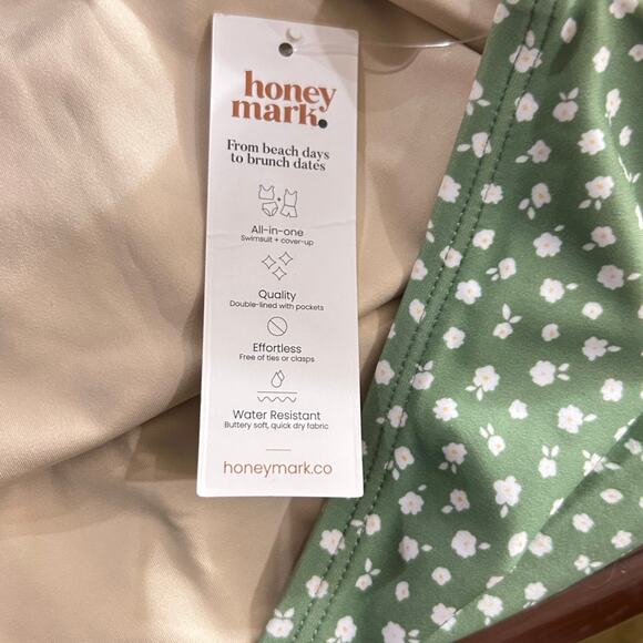 New Honey Mark Swim Set Green Floral Bikini High Waist‎ Full Coverage 5XL - Picture 8 of 8